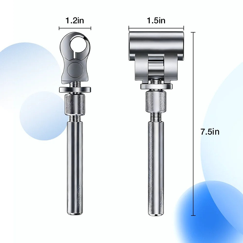 Hinge wrench dimensions: head 1.2 in and 1.5 in, length about 7.5 in