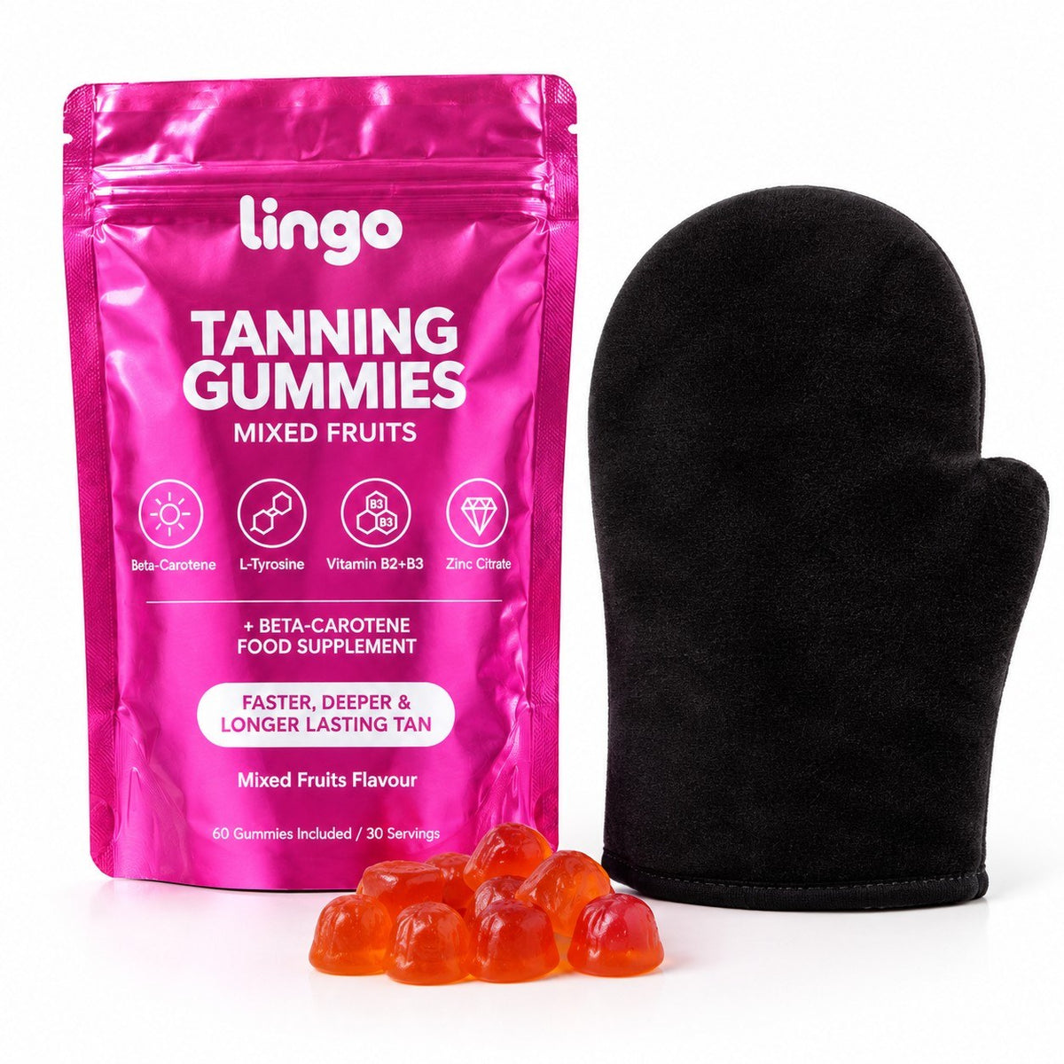 The pouch and the free tanning mitt