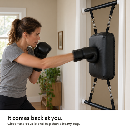 The pad rebounds toward you after every punch