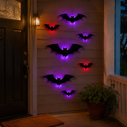 3D LED Bat Wall Decorations — Three Sizes, Individually Lit