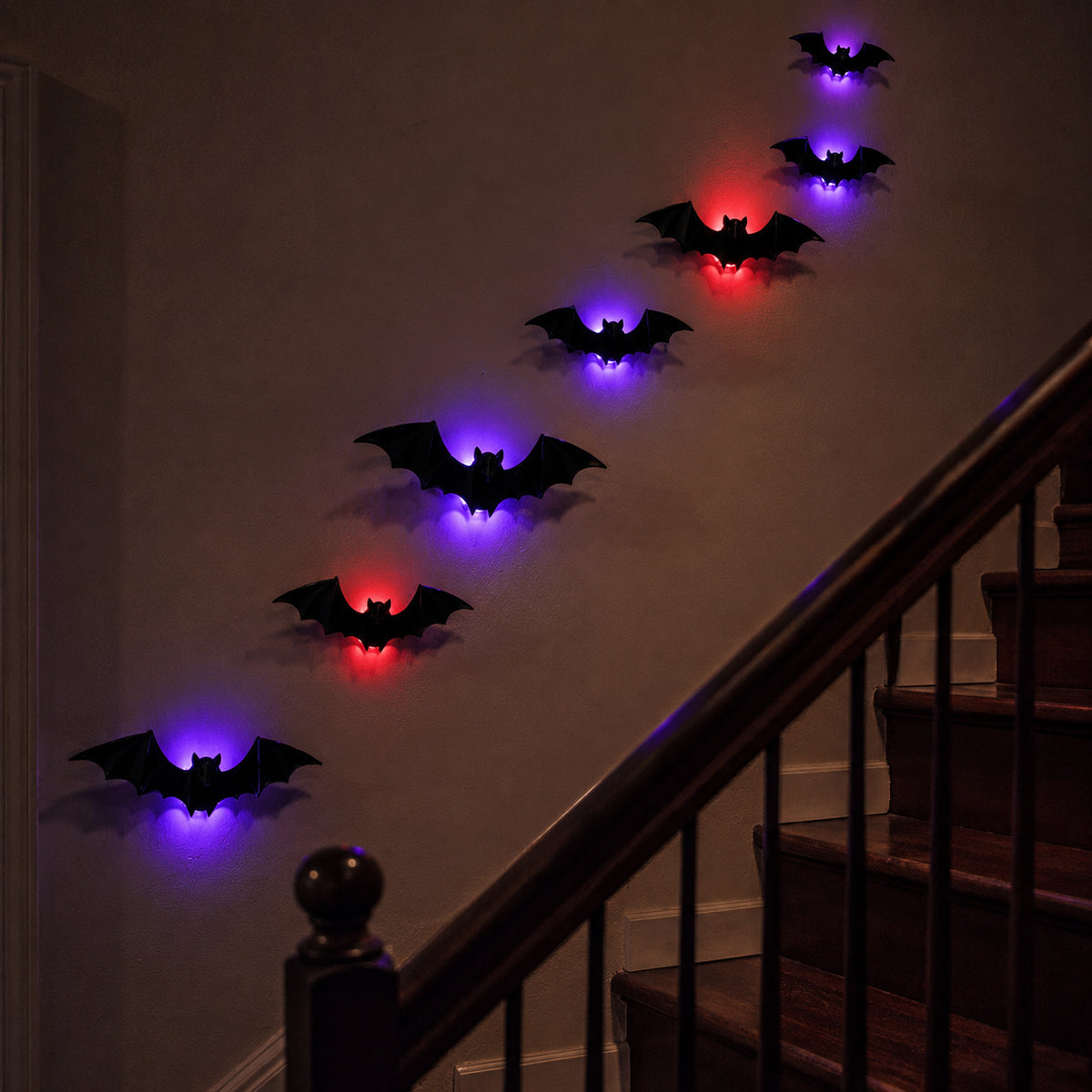3D LED Bat Wall Decorations — Three Sizes, Individually Lit