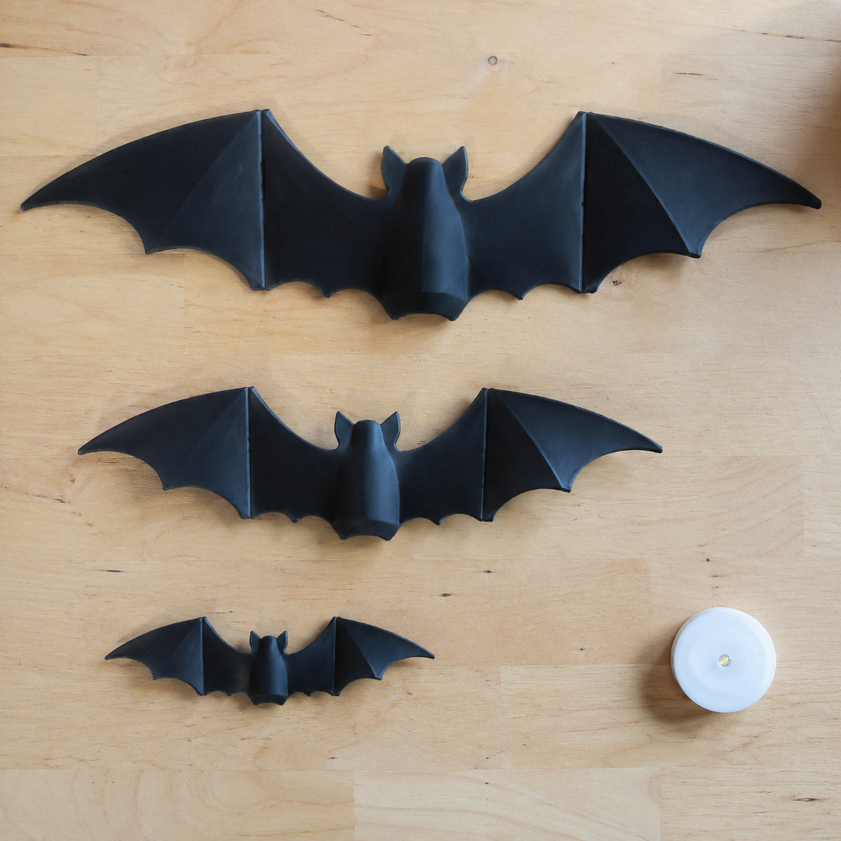 3D LED Bat Wall Decorations — Three Sizes, Individually Lit