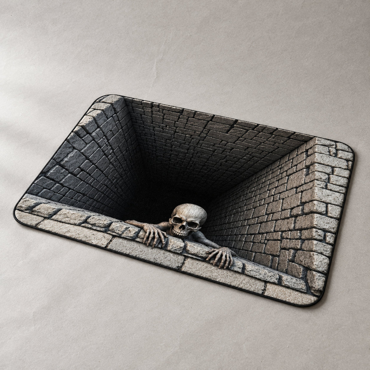 3D skull pit Halloween door mat - studio