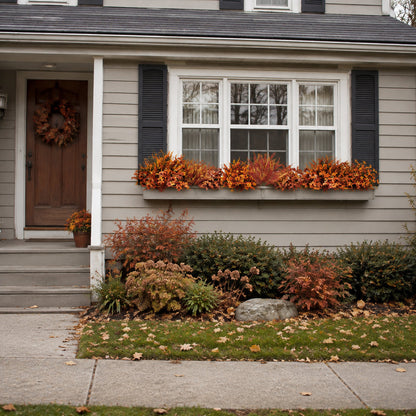 24-Bundle Artificial Fall Flowers — 6 Styles, Outdoor Autumn Decor