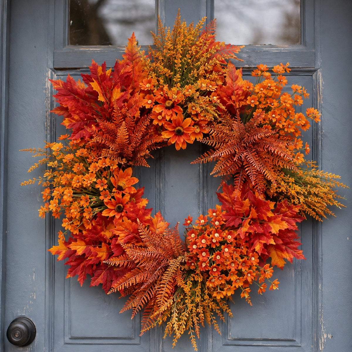 24-Bundle Artificial Fall Flowers — 6 Styles, Outdoor Autumn Decor