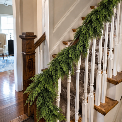 2-Piece Artificial Cedar Garland Set — 2 x 6 ft Real-Touch Greenery