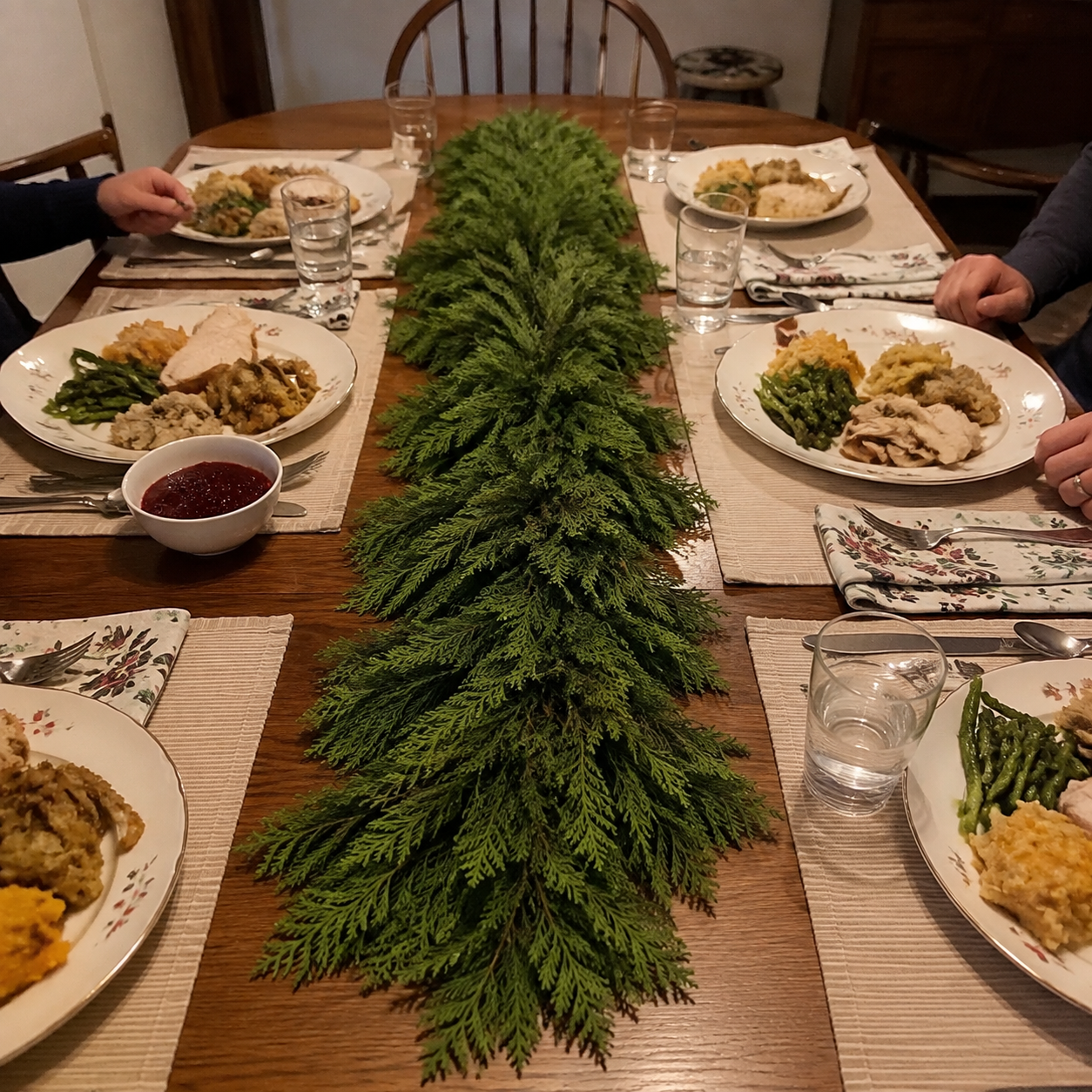 2-Piece Artificial Cedar Garland Set — 2 x 6 ft Real-Touch Greenery