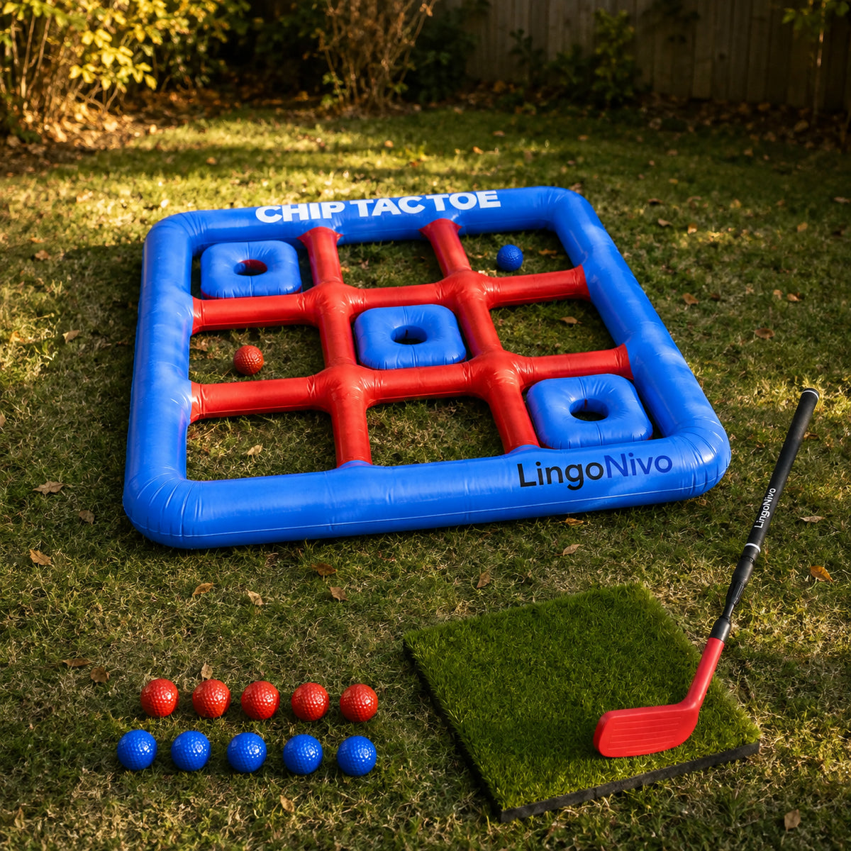 Chip Tac Toe — Inflatable Golf Game for Lawn, Tailgate & Pool
