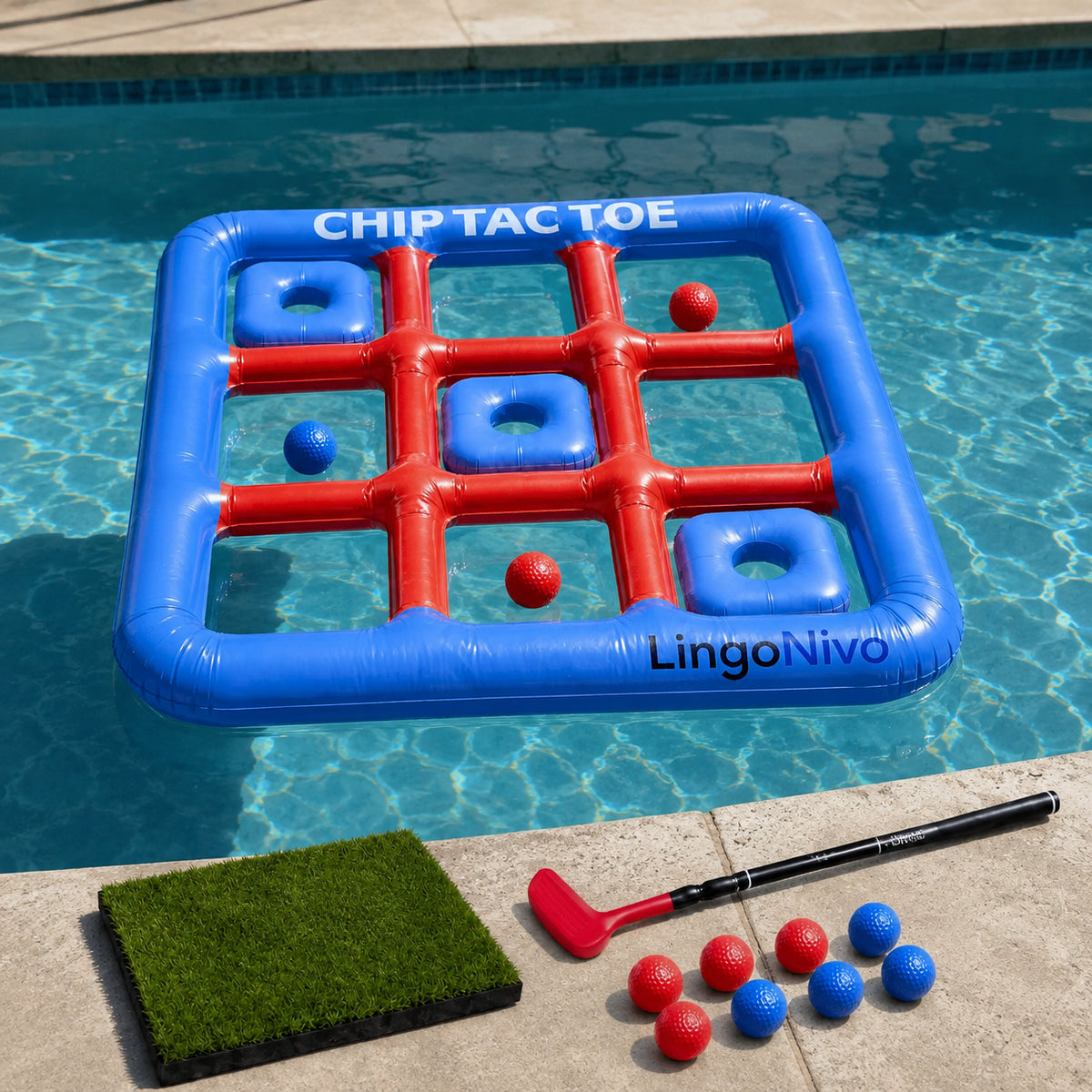 Chip Tac Toe — Inflatable Golf Game for Lawn, Tailgate & Pool
