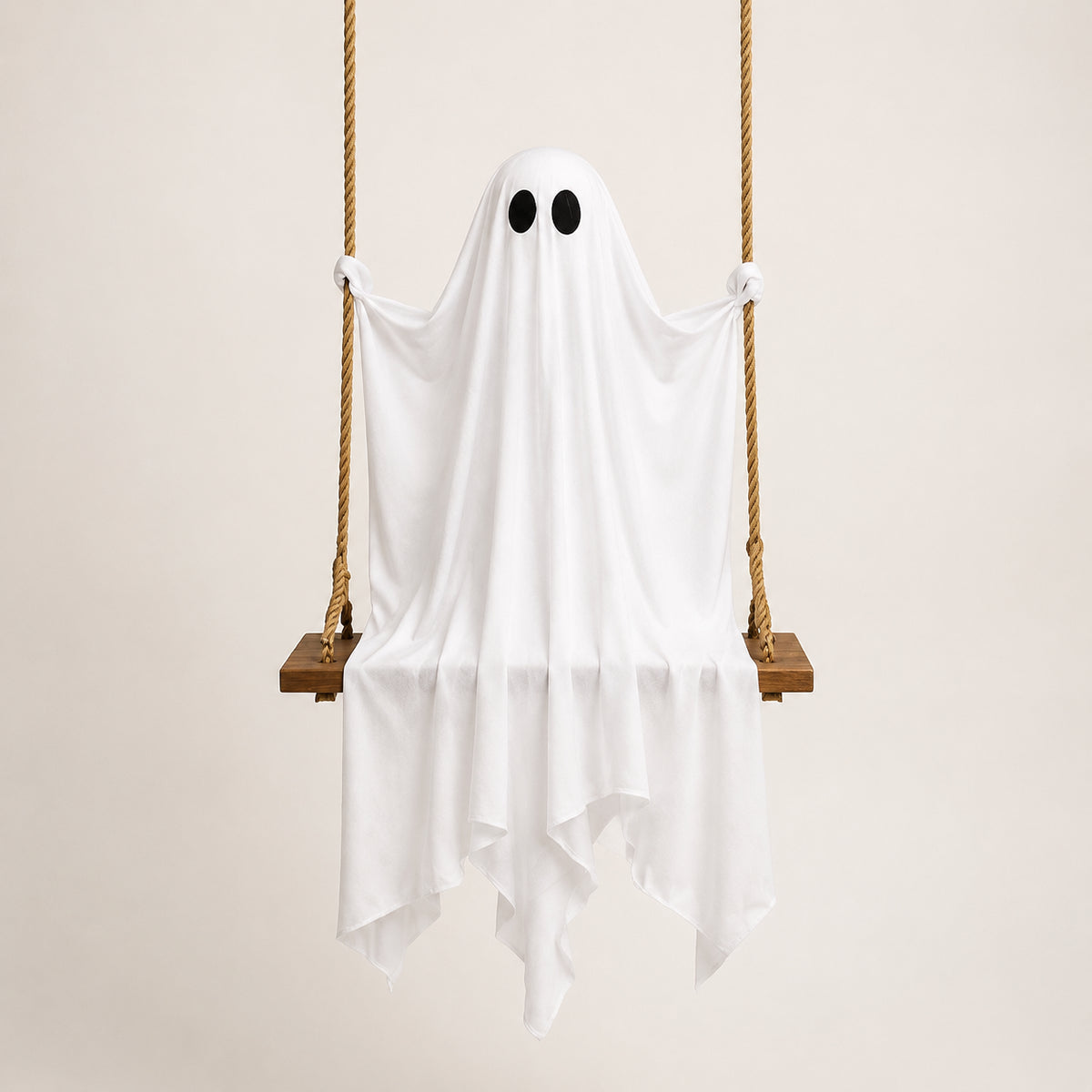 Glowing Ghost on a Swing — Hanging LED Halloween Decoration