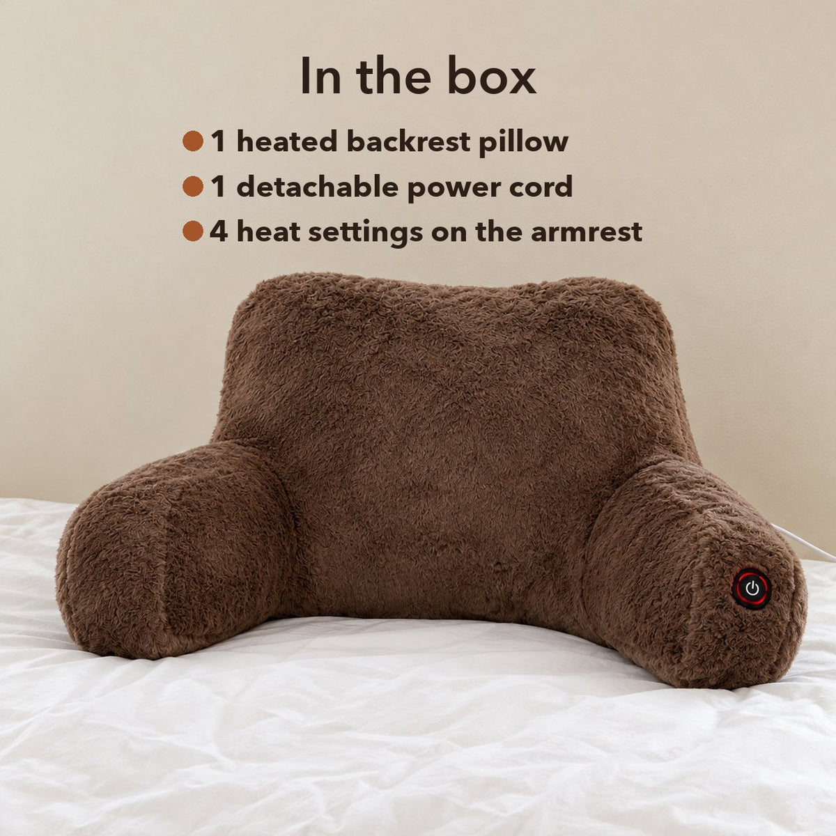 Heated backrest pillow with what comes in the box