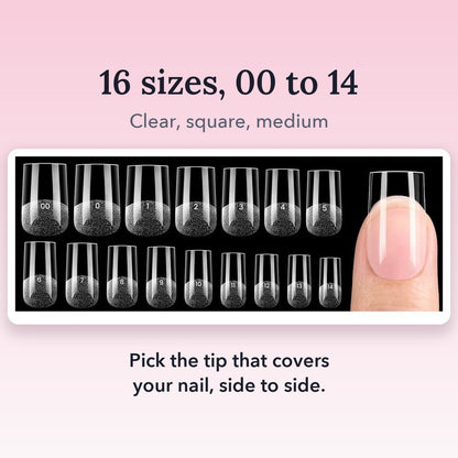 The 16 tip sizes, from 00 to 14