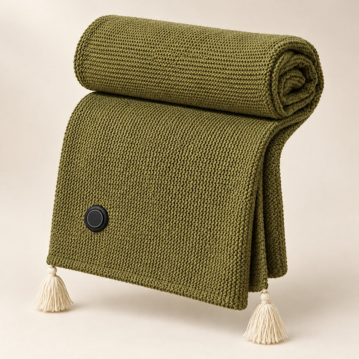 Heated blanket shawl in green