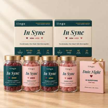 Buy 2 pack: two In Sync boxes, two HIM jars, two HER jars and a free Date Night card deck