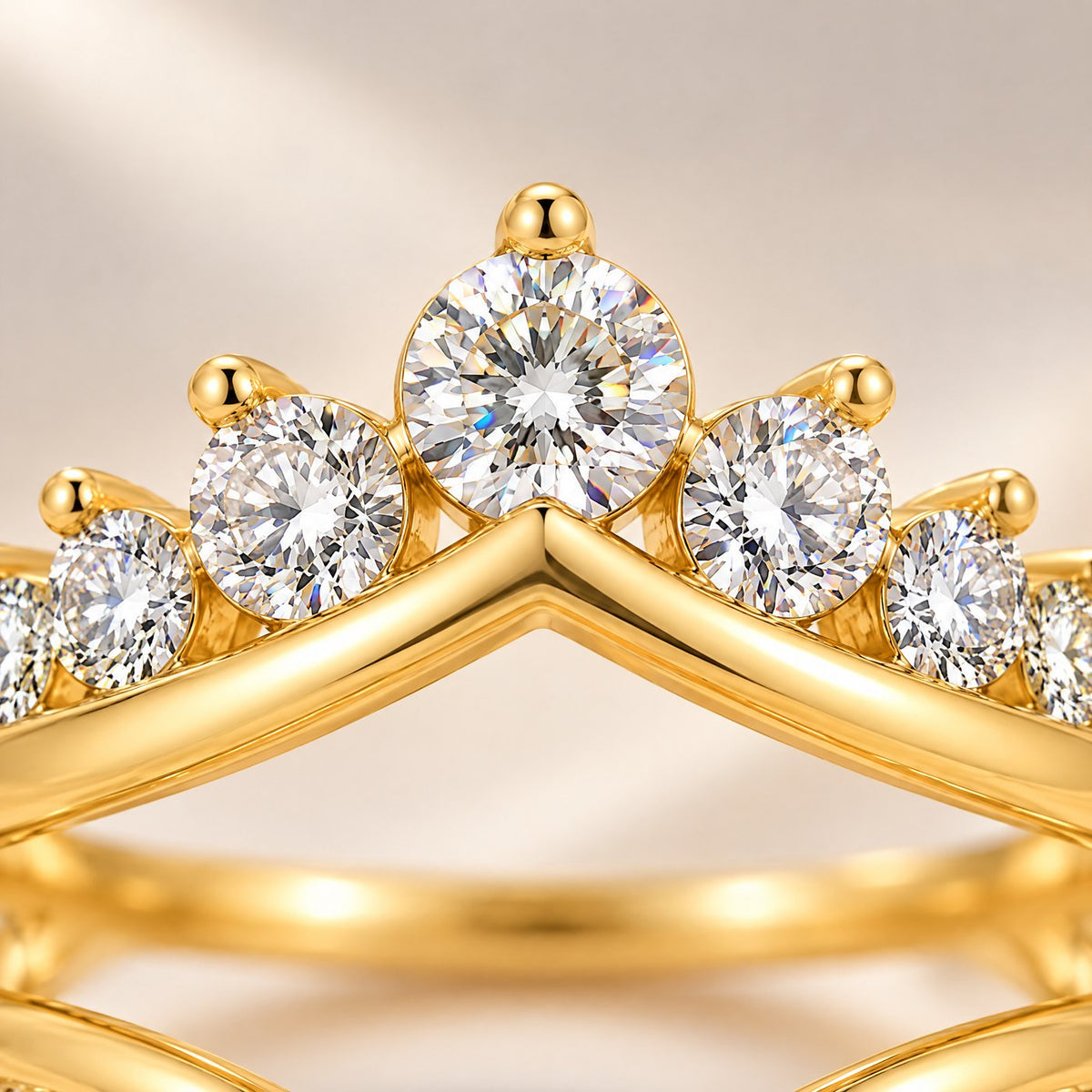 Close-up of the moissanite stones on the ring jacket