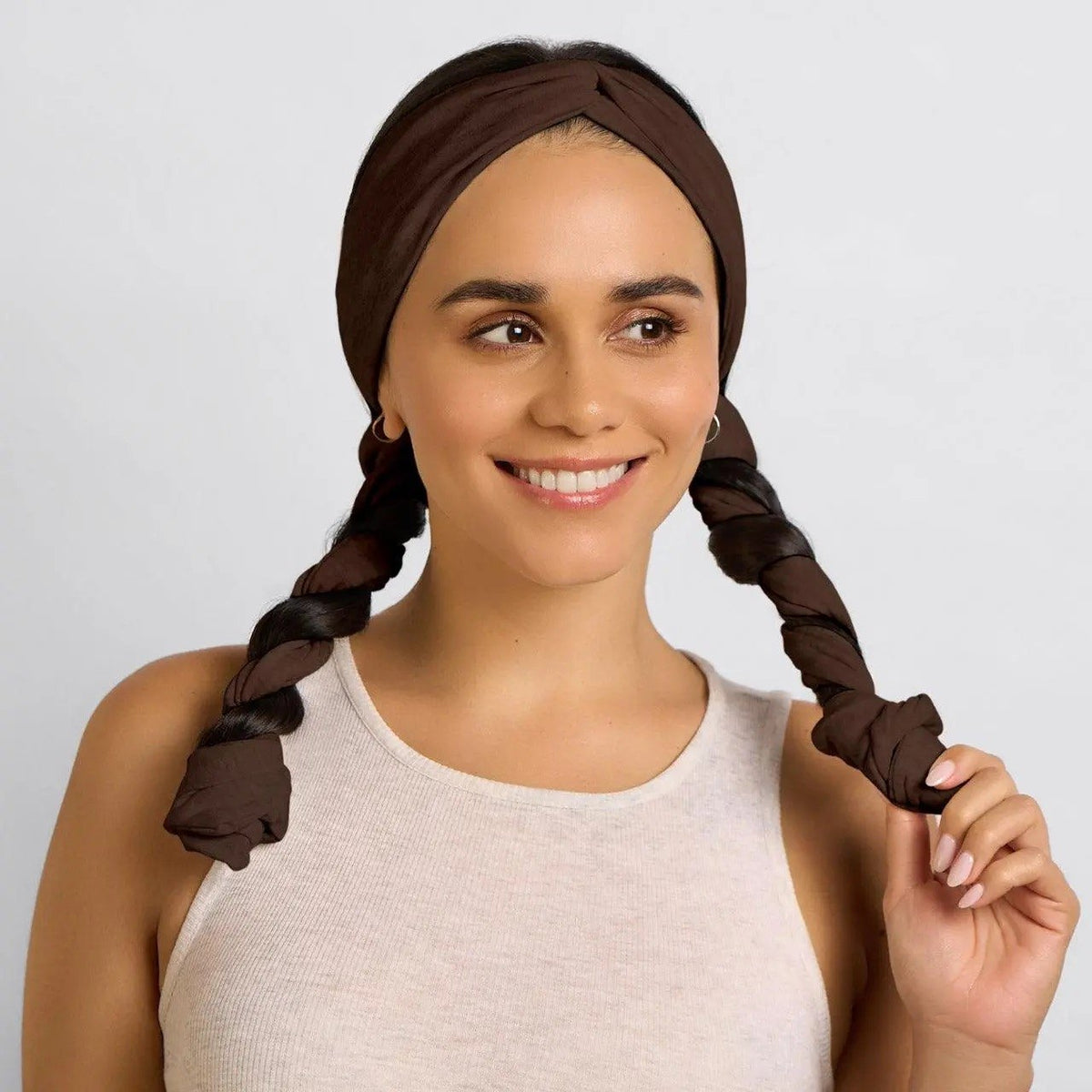 Hair wrapped in the two tails