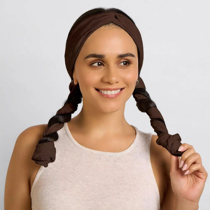 Hair wrapped in the two tails