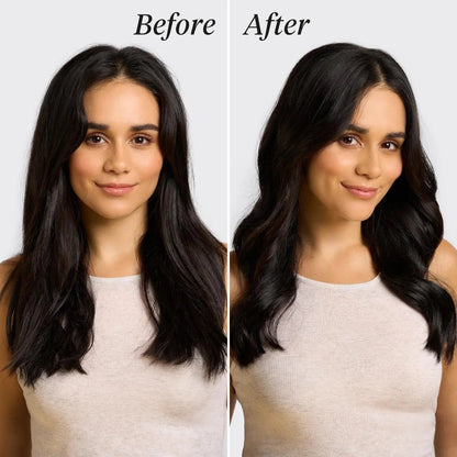 Before and after: soft curls with no heat