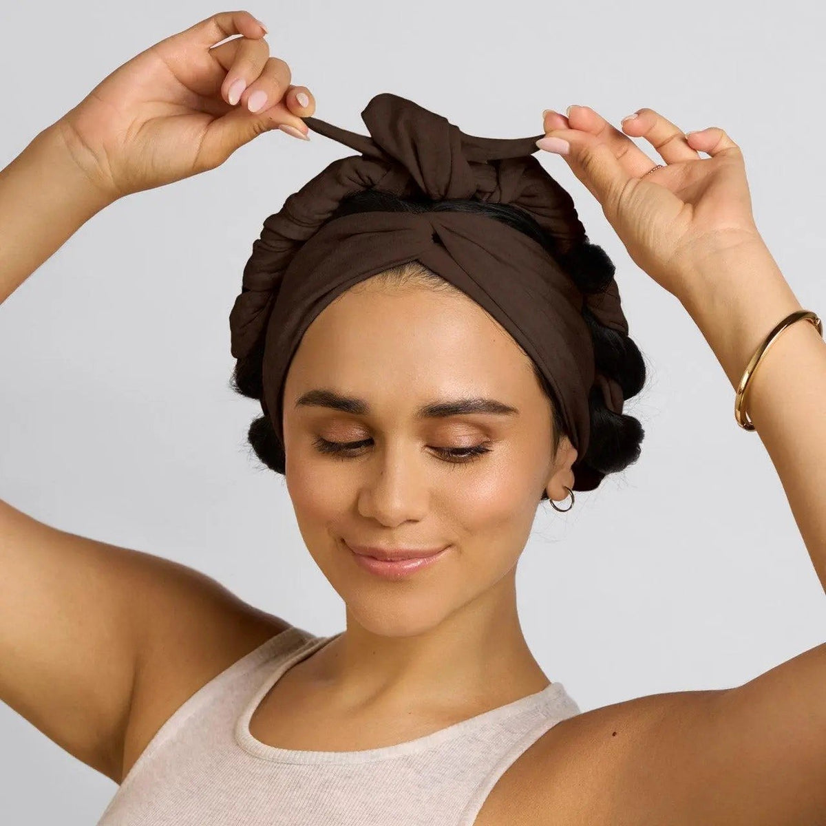 Putting the headband on