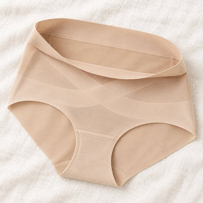 Inside of the brief: smooth waistband with no tag and a soft lined gusset