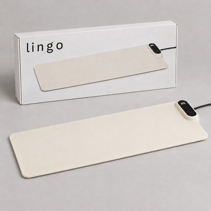 The cream food warming mat and its lingo box