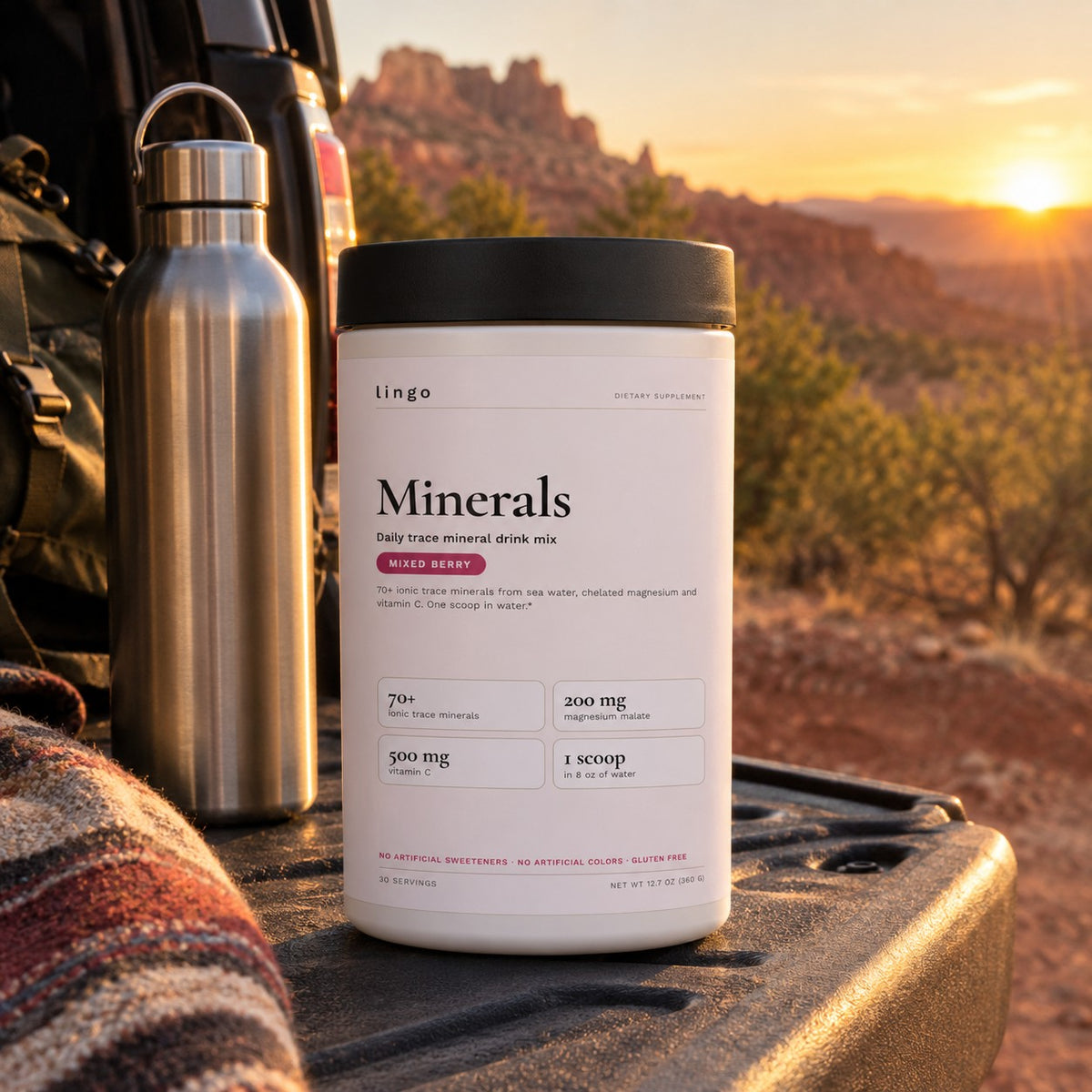 Lingo Minerals at a desert campsite