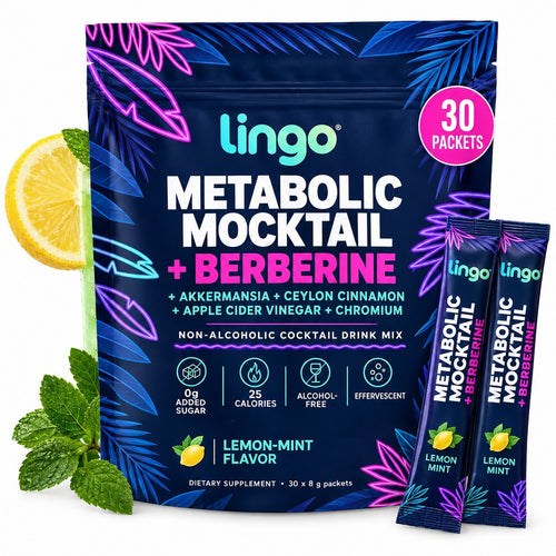 Lingo Metabolic Mocktail: 30 lemon-mint packets with berberine and akkermansia
