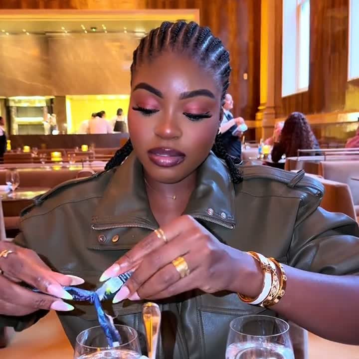 Still from a customer video: the packets at a restaurant