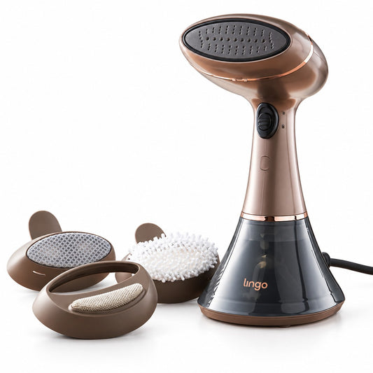 Lingo Handheld Garment Steamer with its three heads
