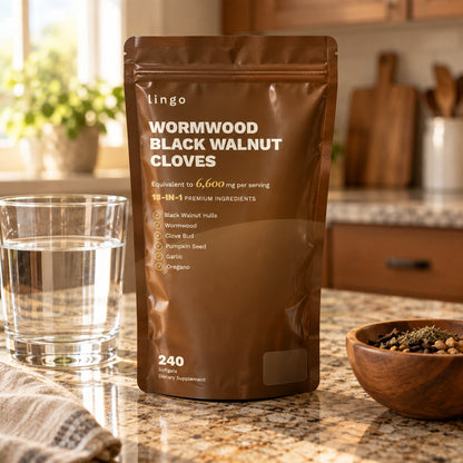 The pouch on a kitchen counter